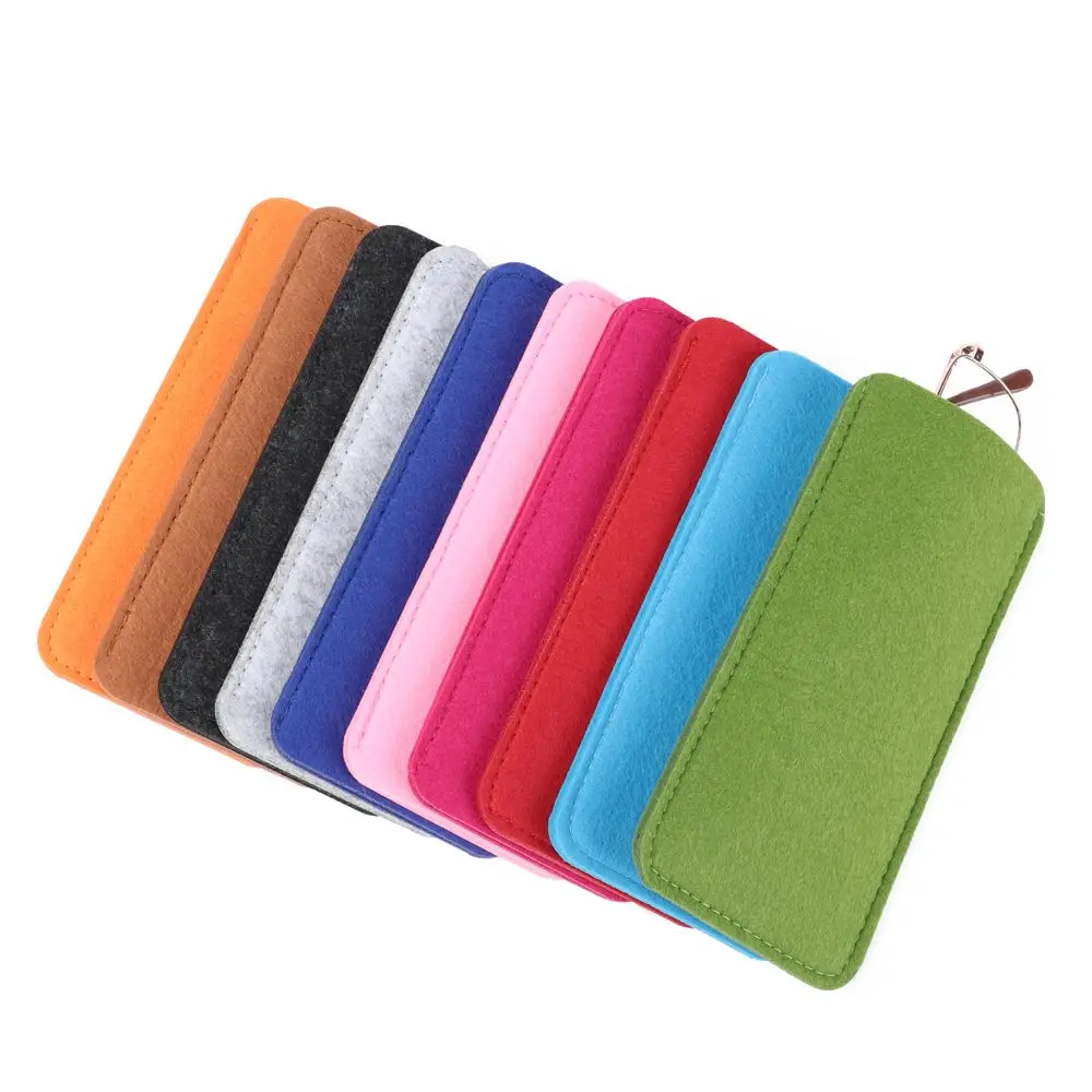 Pure Color Portable Soft Felt Cloth Reading Glasses Pouch Eyeglasses Sleeve Glasses Case Eyewear Protector