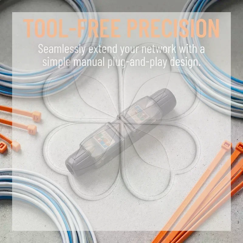 Ethernet Cable Extension Toolless Network Connector Plug Easy Install Adapter for Server Room Data Center Solutions
