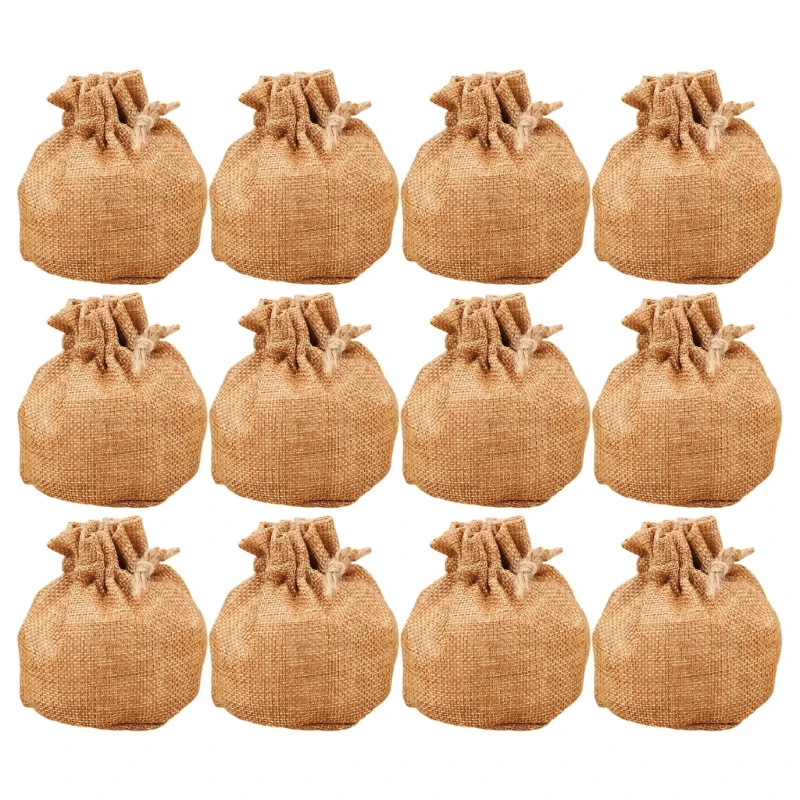 Pack of 12 Large Linen Bags for Plant Protect Potato Storage Bag with Drawstring Dropship