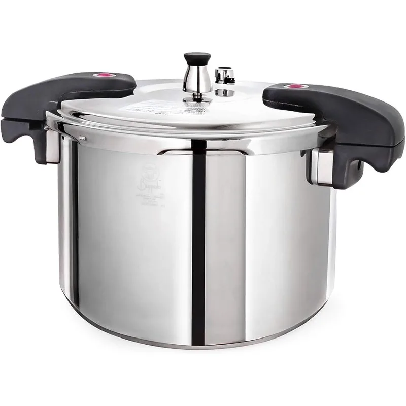 Buffalo 12 Quart Pressure Cooker Stainless Steel - Large Canning Pot with Lid for Home, Commercial Use - Easy to Clean