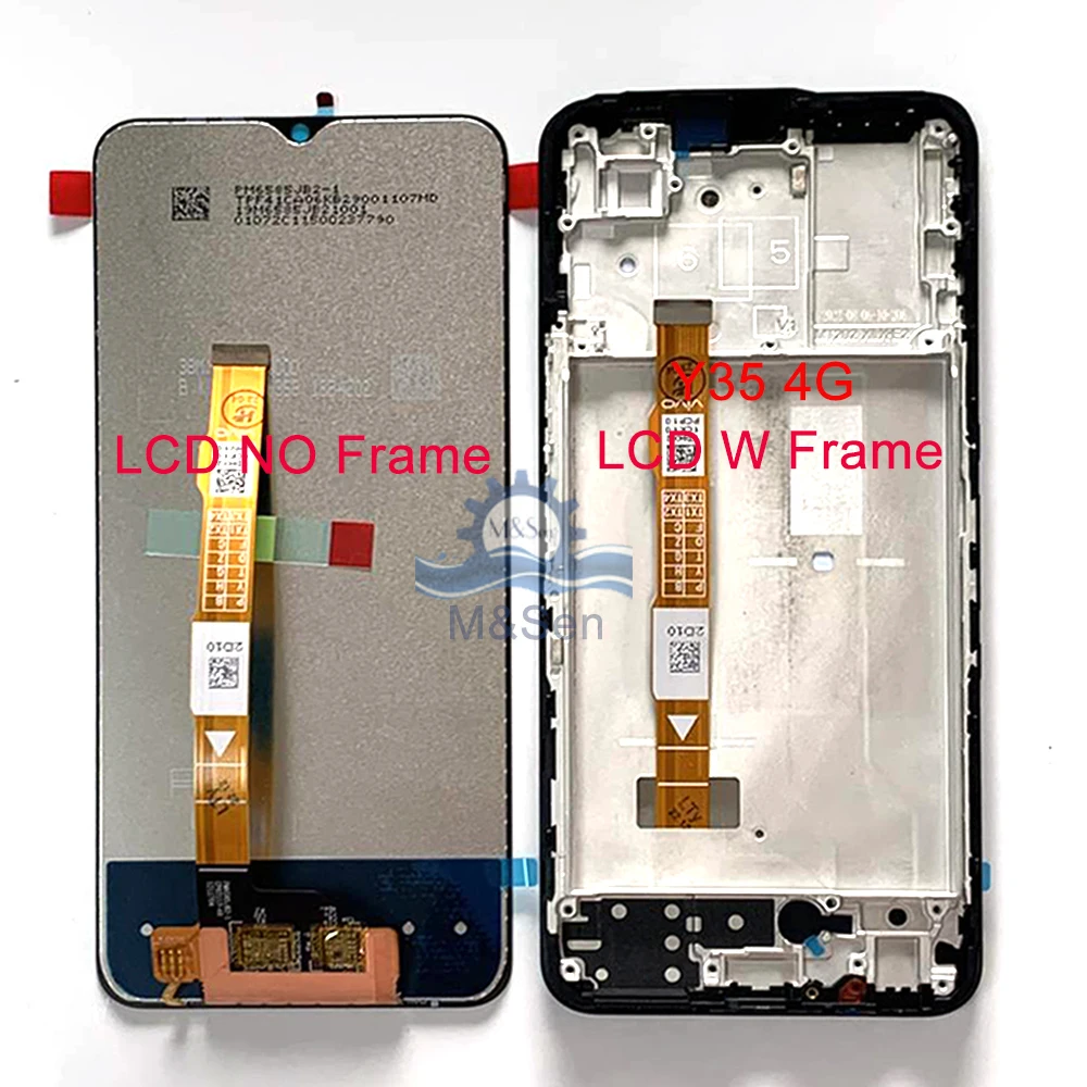 Original For VIVO Y15s Y15c LCD Frame Y22 2022 Y35 4G LCD Display Screen+Touch Panel Digitizer For VIVO Y53S 4G 5G Y33s Frame