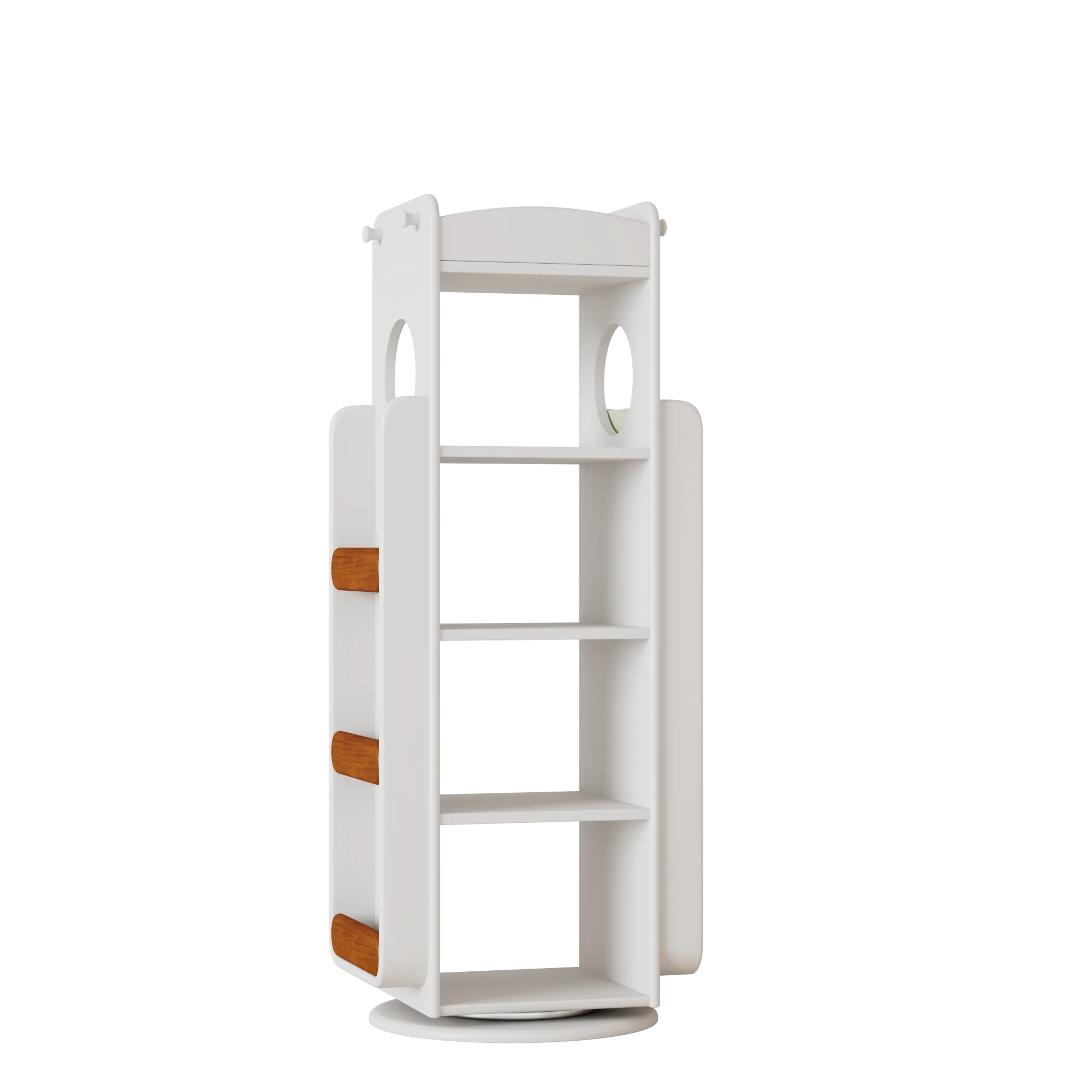 

All solid wood children's rotating bookshelf Floor-to-ceiling student multi-layer picture book rack Baby living room storage
