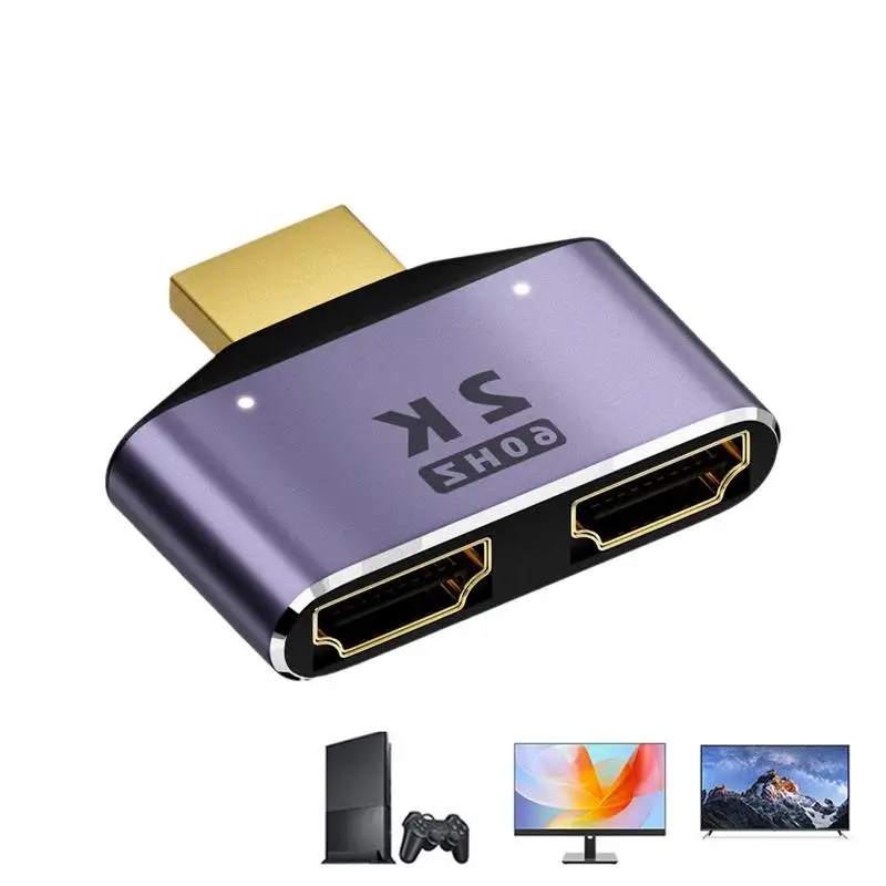 

HD Male To Dual Female Double HD Adapter HD Cable Splitter 1 In 2 Out HD Audio Splitter HD Adapter For TV HD 1 In 2 Out Two