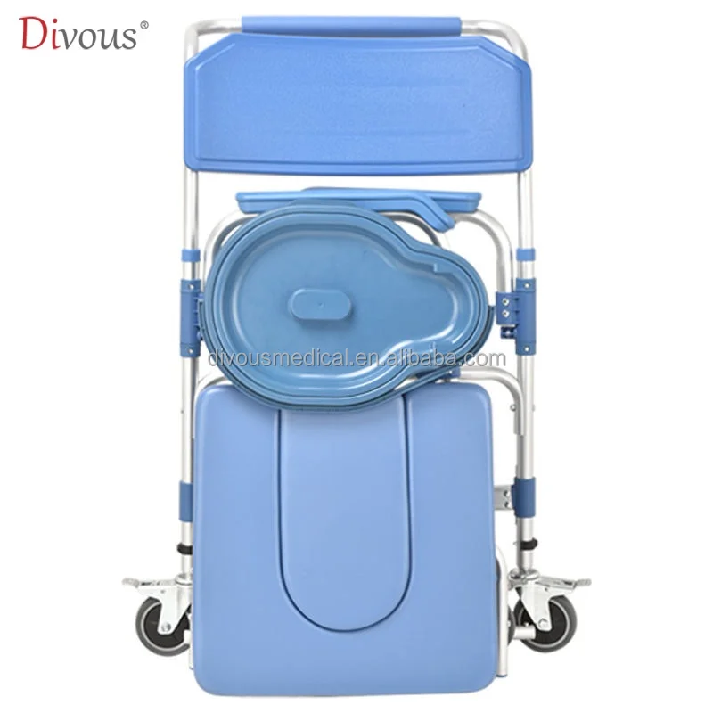 Coolfull Multi Functional Movable Portable Toilet Seat Bathroom Commode Chair Shower Chair  for Elderly People Disabled People