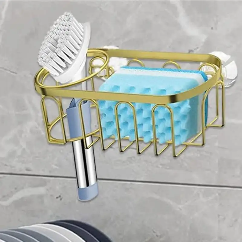 Sponge Drain Rack No Punch Removable Suction Cup Sponge Brush Holder Organizer Storage Holder Utensil Drying Rack For Bathroom