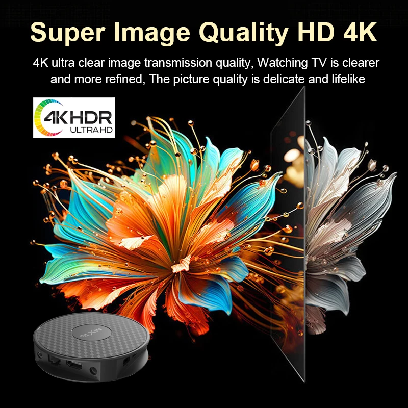 Set-Top TV Box MX10 K3 Corte-A53 Allwinner H313 Mali-G31 Build in Wi-Fi 2.4G/5G+BT4 4K Media Player Support Voice Remote Control