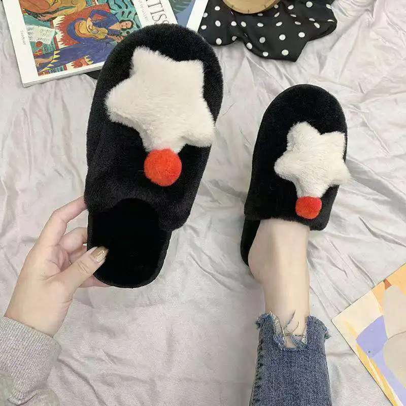 

2026 Winter personalized creative thick-soled cotton slippers comfortable and warm suitable for home use with quiet sound