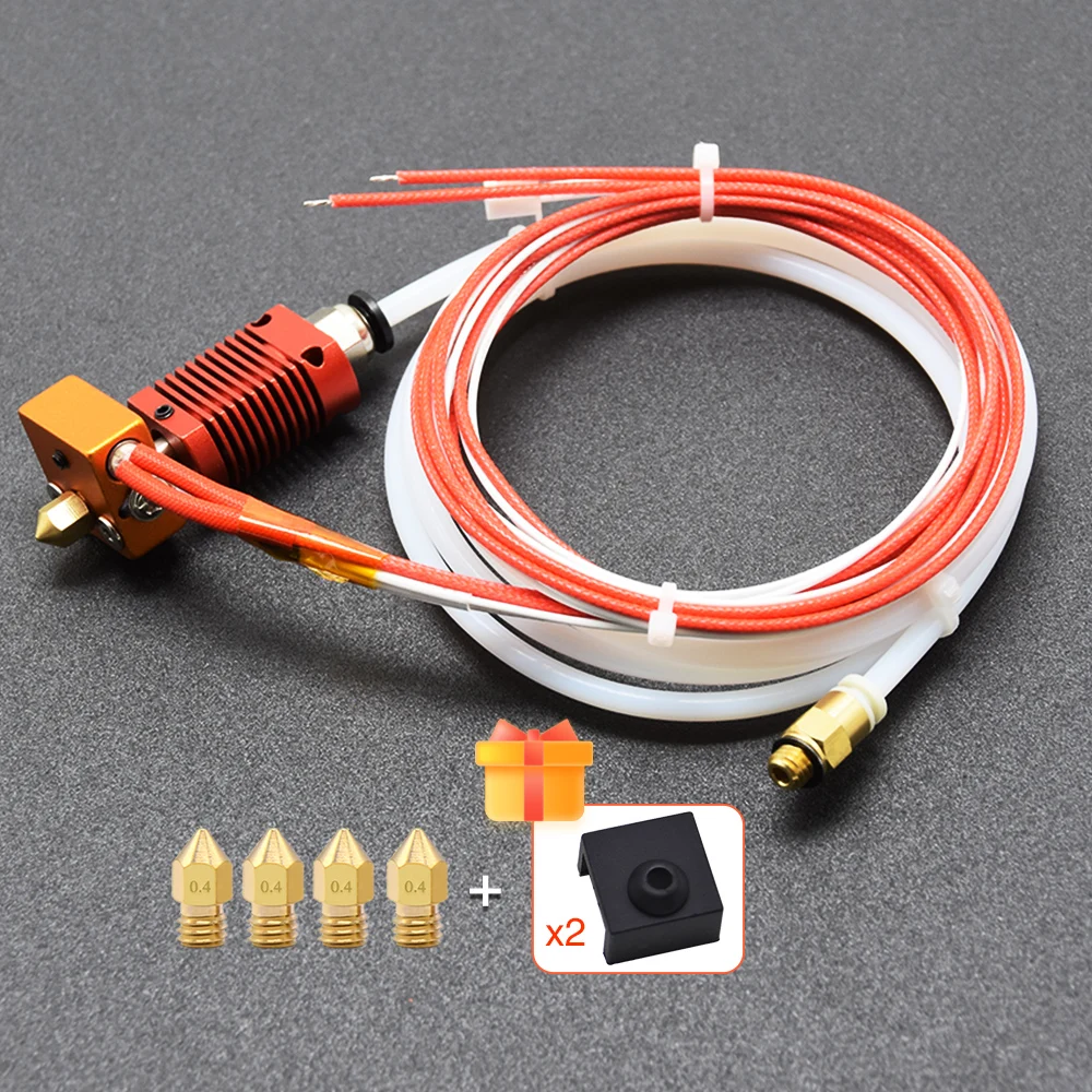 

ELVES Ender-3/CR10/CR10S 3D Printer J-head Hotend Kit Aluminum Heat Block with Heater Thermistor 1.75/0.4mm Nozzle Part