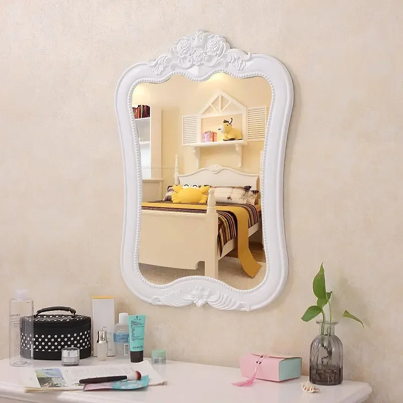 bedroom vanity beauty salon bedside mirror European bathroom mirror wall hanging net red