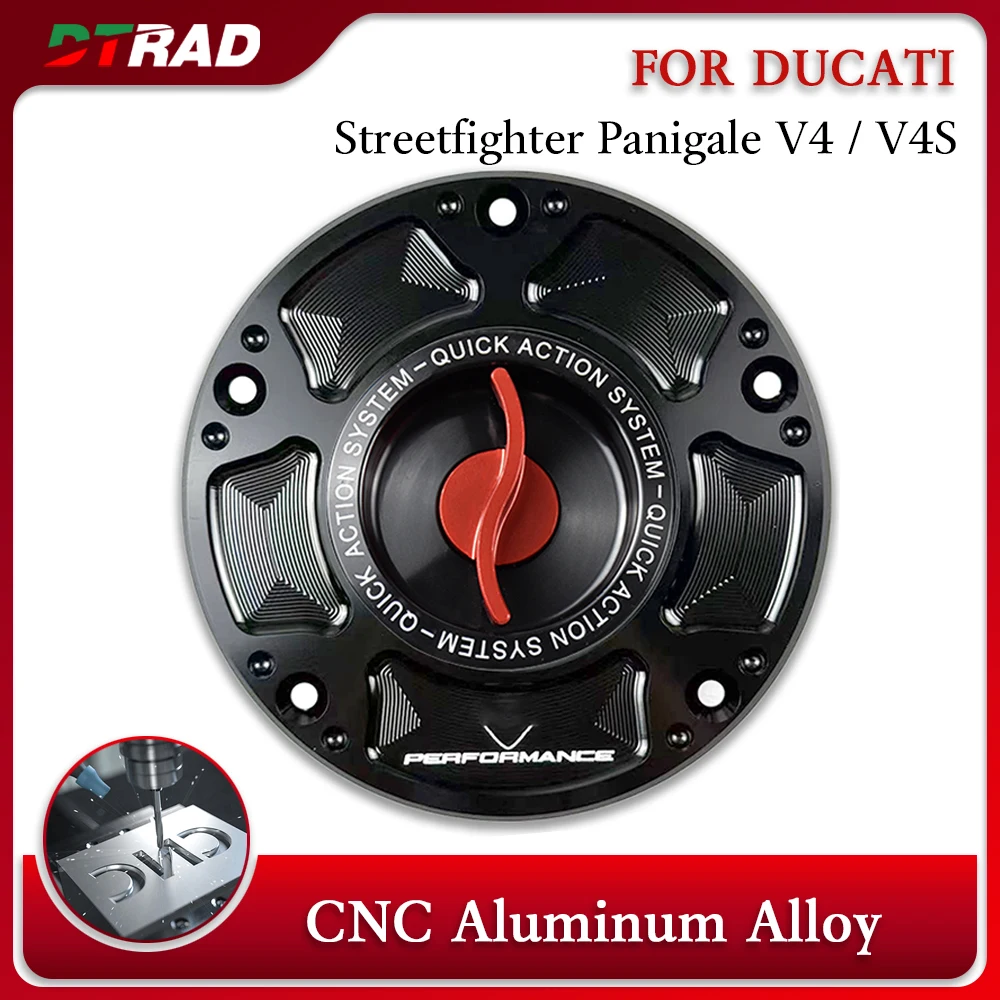 

CNC Aluminum Keyless Quick Release Fuel Tank Cap For Ducati Panigale V4 V4S V4R V2 Streetfighter V4 V2 Motorcycle Accessories