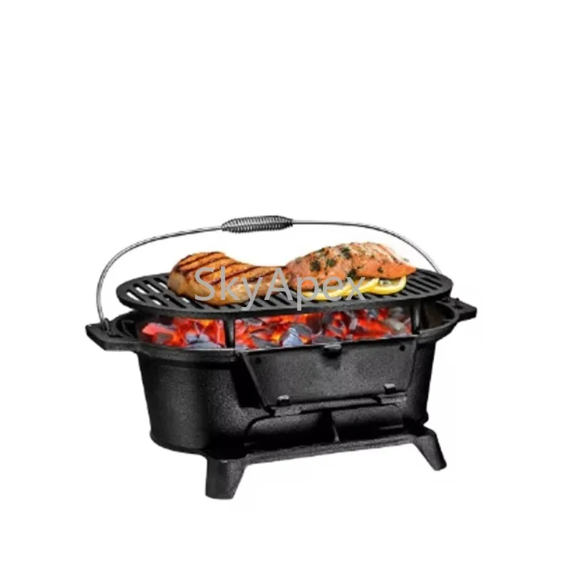 Lightweight Easy Clean High Efficiency Household Portable Folding Outdoor Camping Charcoal Barbecue Grill With Heat Resistant Ne