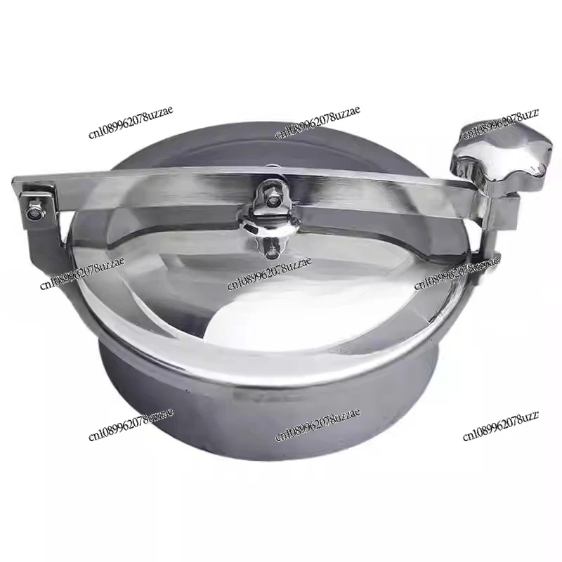 Atmospheric Pressure Manhole Cover Sanitary Grade Quick-opening Manhole Door Welded Round Flanged Hand Hole YAB on Wine Can