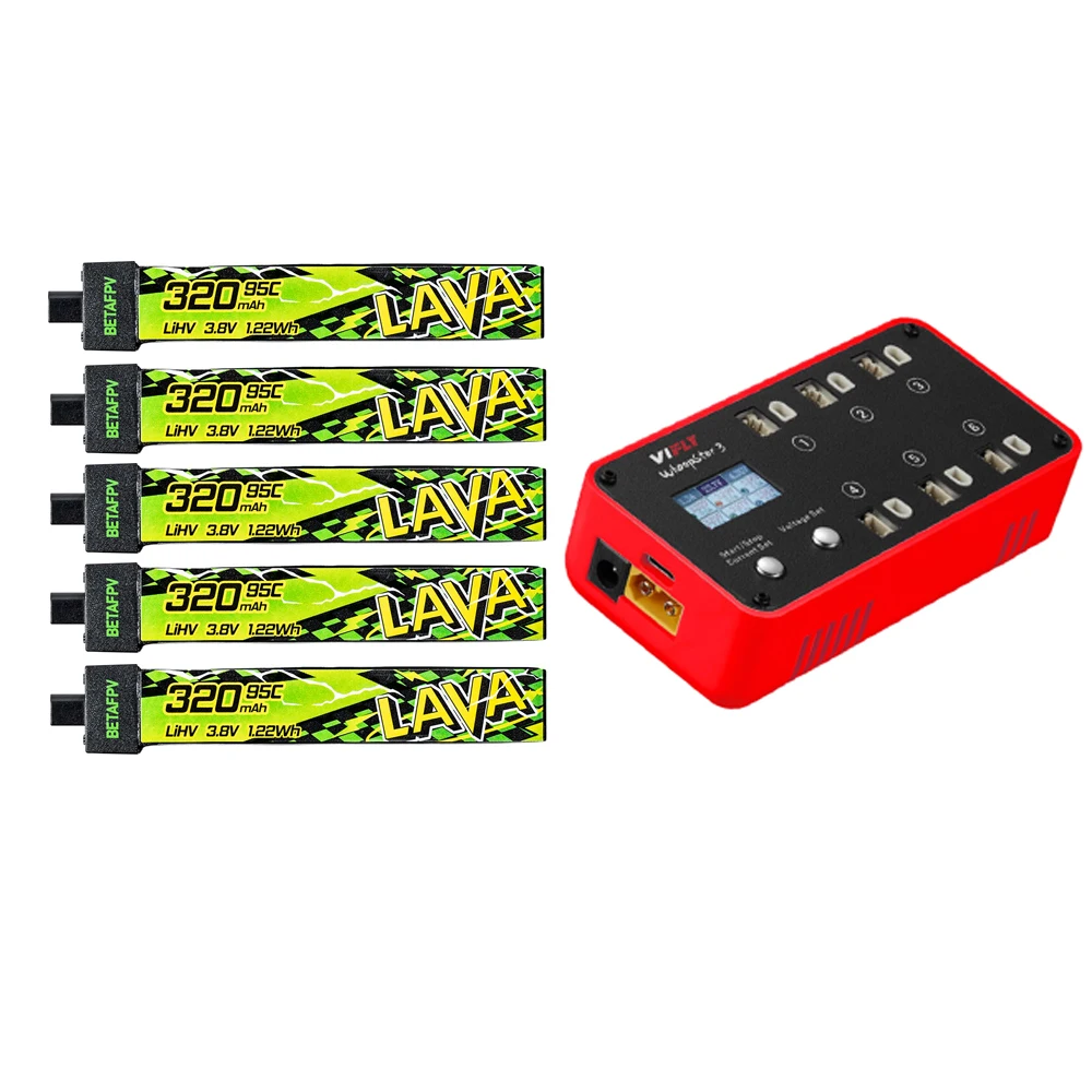NEU BETAFPV 320mAh LAVA II 1S 95C Akku 3.8V LiHV Batterie BT2.0 für Air65, Meteor65 Pro, Cetus FPV Whoop Drohne Flugzeug Spielzeug