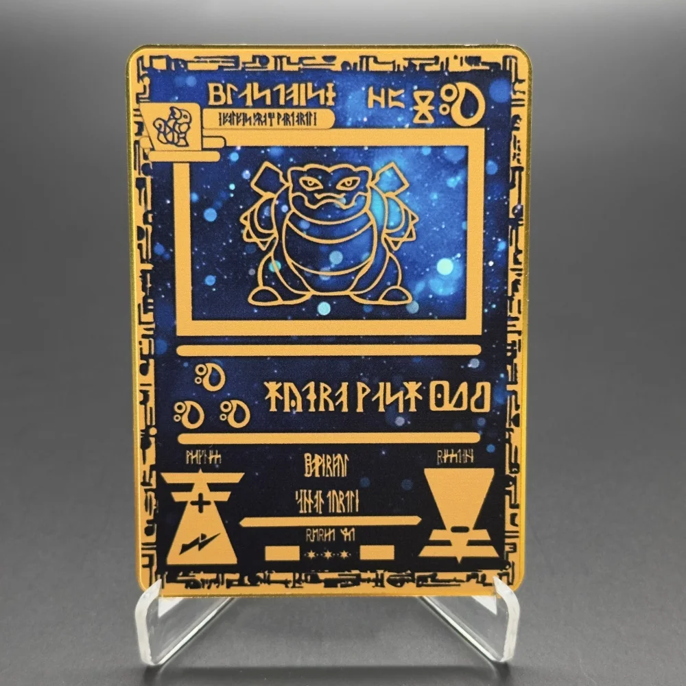 PKM Metal Ancient Mew Promo Movie Holographic Proxy Egypt Rare Black Star Cards Board Game Trading Cards Collection PTCG Gifts