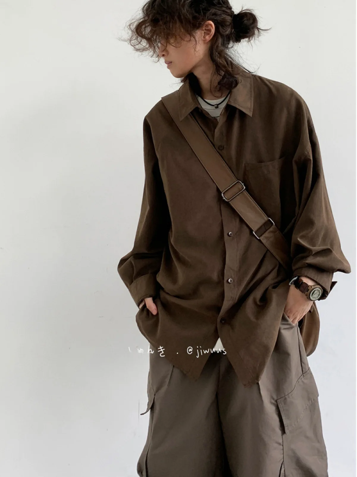 

Unisex Shirts 2026 Spring Retro Minimalist Long Sleeve Suit Shirt Unisex Loose Casual Japanese Style Button Down Outerwear