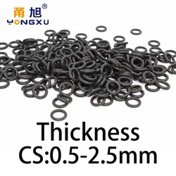 O-ring thickness 0.5/2.5mm CS NBR Nitrile sealing temperature resistant gasket rubber ring complete in specifications.-.