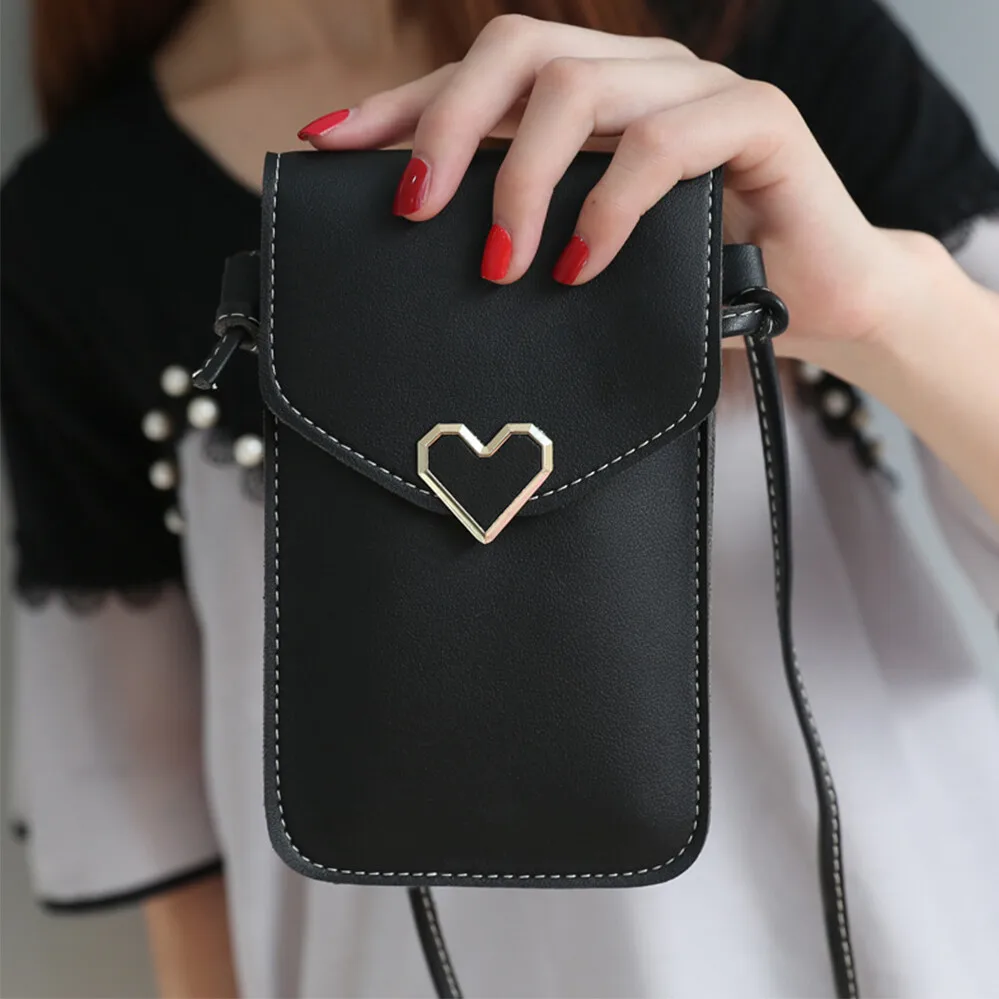 

Touch Screen Shoulder Purse Wallet Coin Phone Cell Bag Leather Cross-body Mini