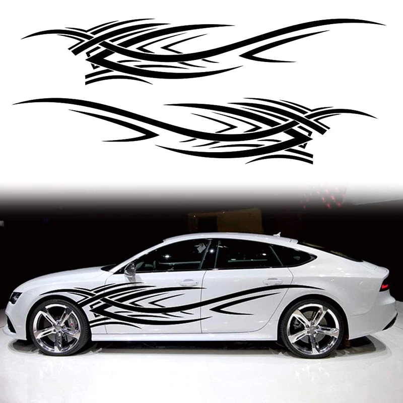 

1 Pack 2.4m Flame Totem Car Sticker Full Body Car Styling Vinyl Decal Sticker Suitable For Car Decoration Strong Adhesive