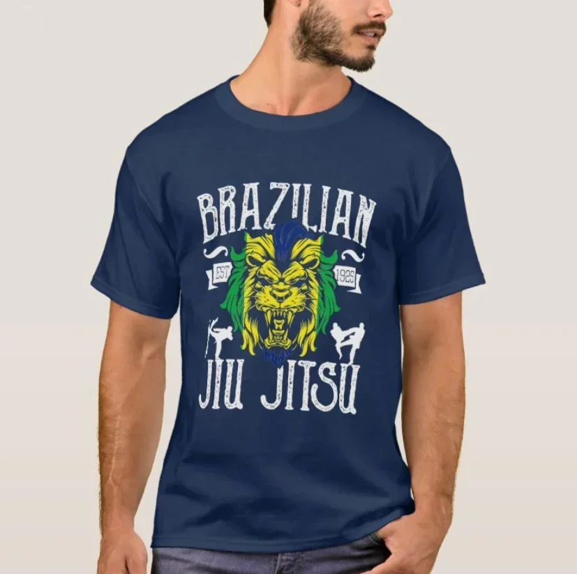Brazilian Jiu Jitsu MMA BJJ Martial Arts T-Shirt 100% Cotton O-Neck Short Sleeve Summer Casual Mens T-shirt Streetwear