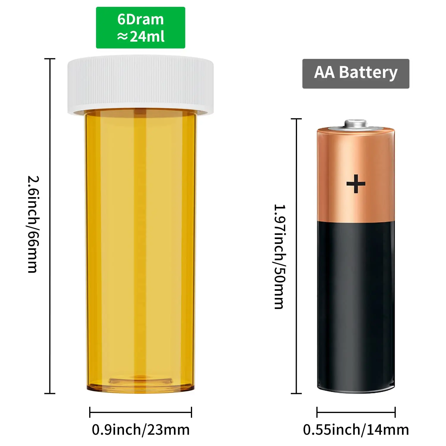 Bottiglie per pillole 6-60DR con tappo resistente ai bambini 12 fiale da prescrizione, contenitori vuoti in plastica per medicinali, copertura di sicurezza