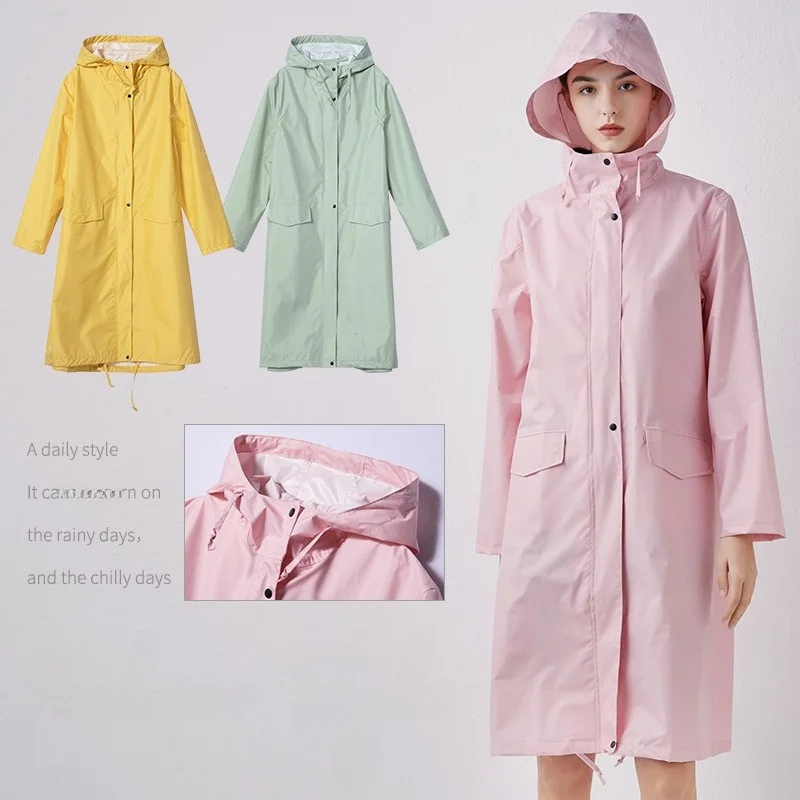 

Faionable Long Adult Coat Korean Japanese ex Couple Outerwear Raincoat Cross-Border Nylon Material Women's Sle