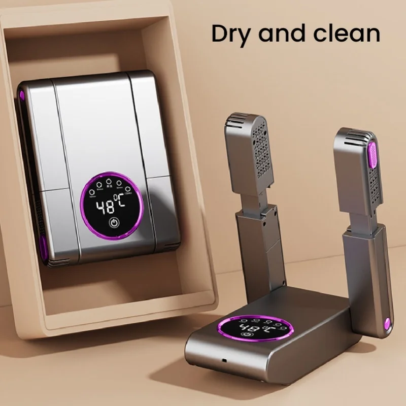 Foldable Boot Dryer Retractable Shoe Warmer Portable Timer Quick Drying Constant Temperature With Heat Blower For Office Travel