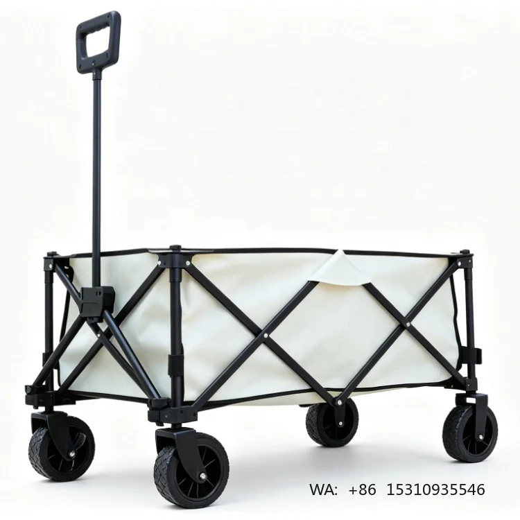 Collapsible Folding Outdoor Wagon Heavy Duty Market Stall Camping Cart Outdoor Portable Camping Wagon Picnic Cart Night