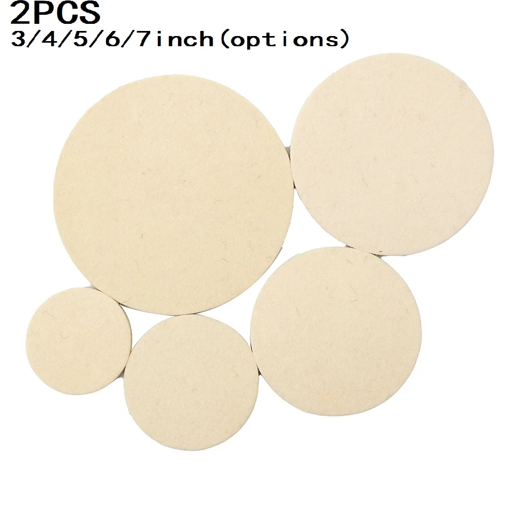 2PC Wool Felt Polishing Pads Abrasive Wheel For Glass Stainless Steel Polish Repair Scratches 3 4 5 6 7 Inch Soft Felt Discs