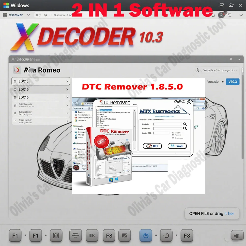 

New DTC Remover 1.8.5.0 OBD2 Scanner For KESS KTAG FGTECH With Keygen + 9 Extra ECU Tuning+ XDECODER V10.3 Car accessories Tools