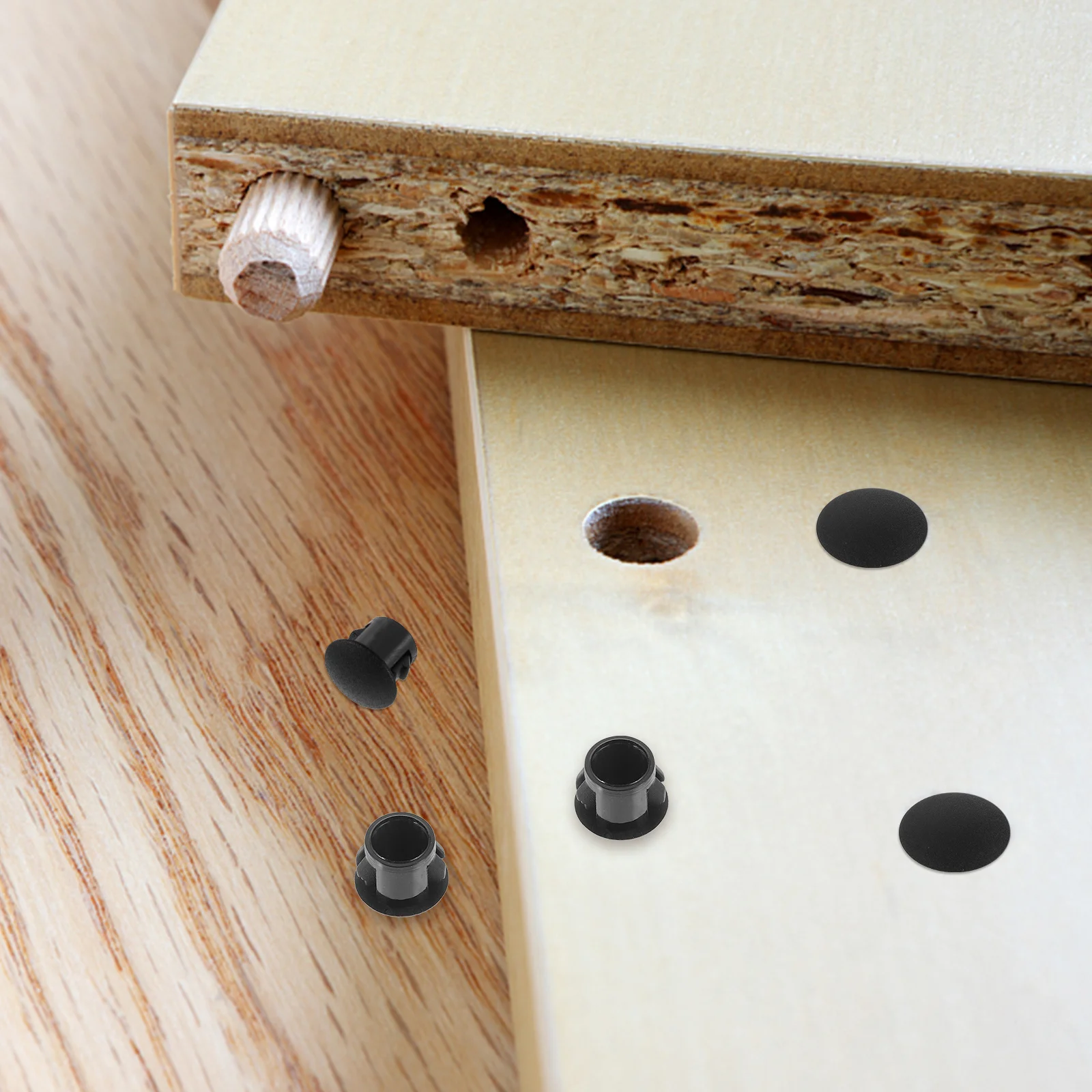 20개 나사 플러그 10mm 소형 구멍 플러그 커버 가구 캐비닛 도어 창문 재사용 가능한 플라스틱 구멍 캡 고정 하드웨어