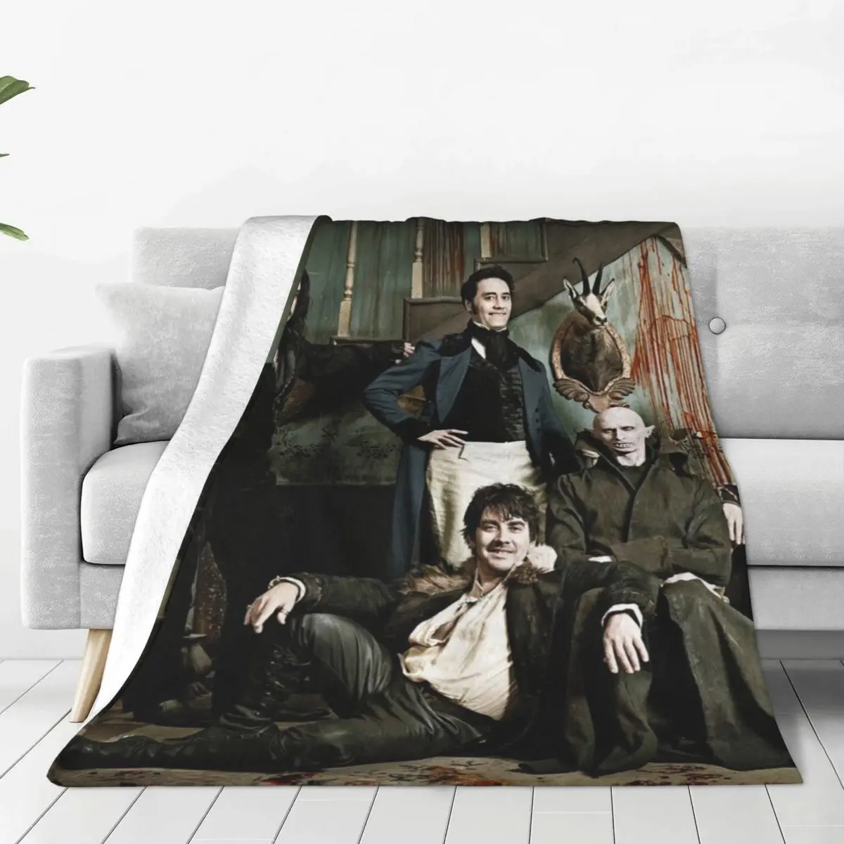 Warm Blankets Camping What We Do In The Shadows Throw Blanket Horror Movie Poster Flannel Bedspread Chair Cute Sofa Bed Cover