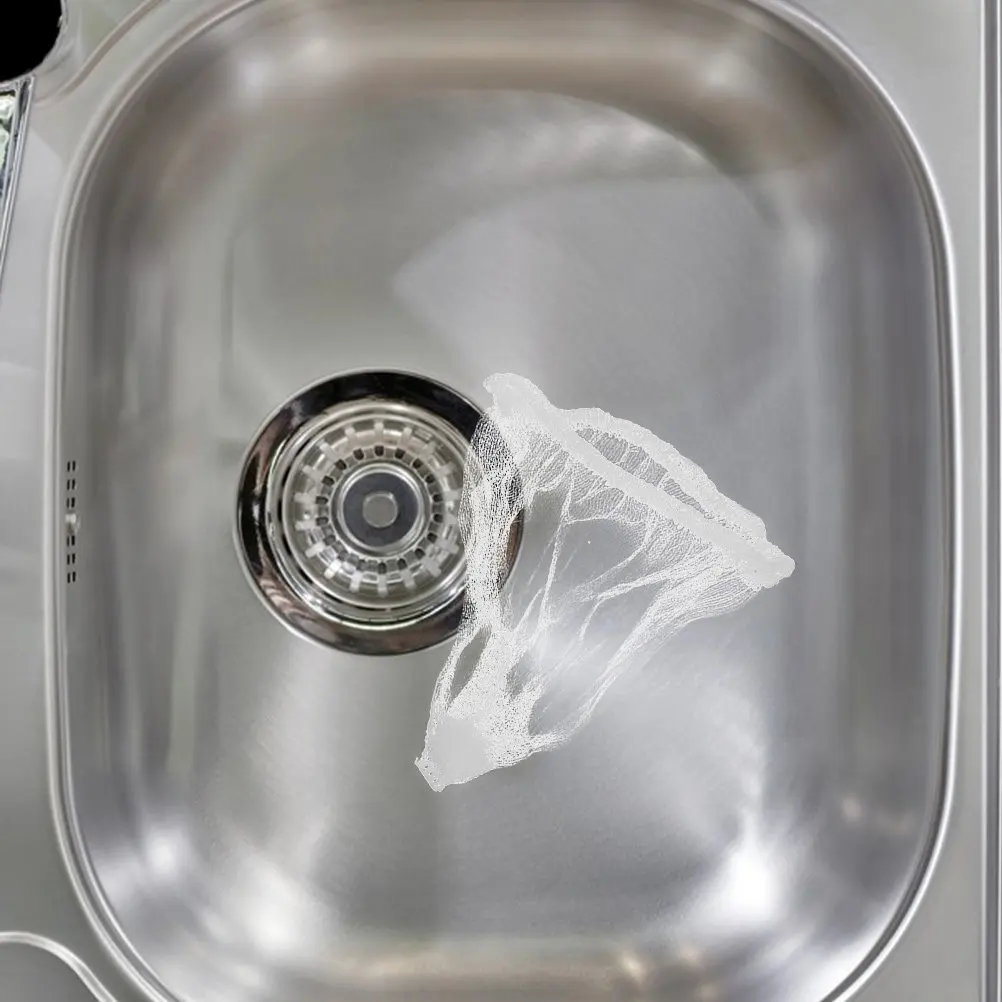 

200 шт. одноразовых сетчатых фильтр-мешков для кухонной раковины, эластичные уловители пищевых отходов, защита от засоров, дренажный фильтр-сетка