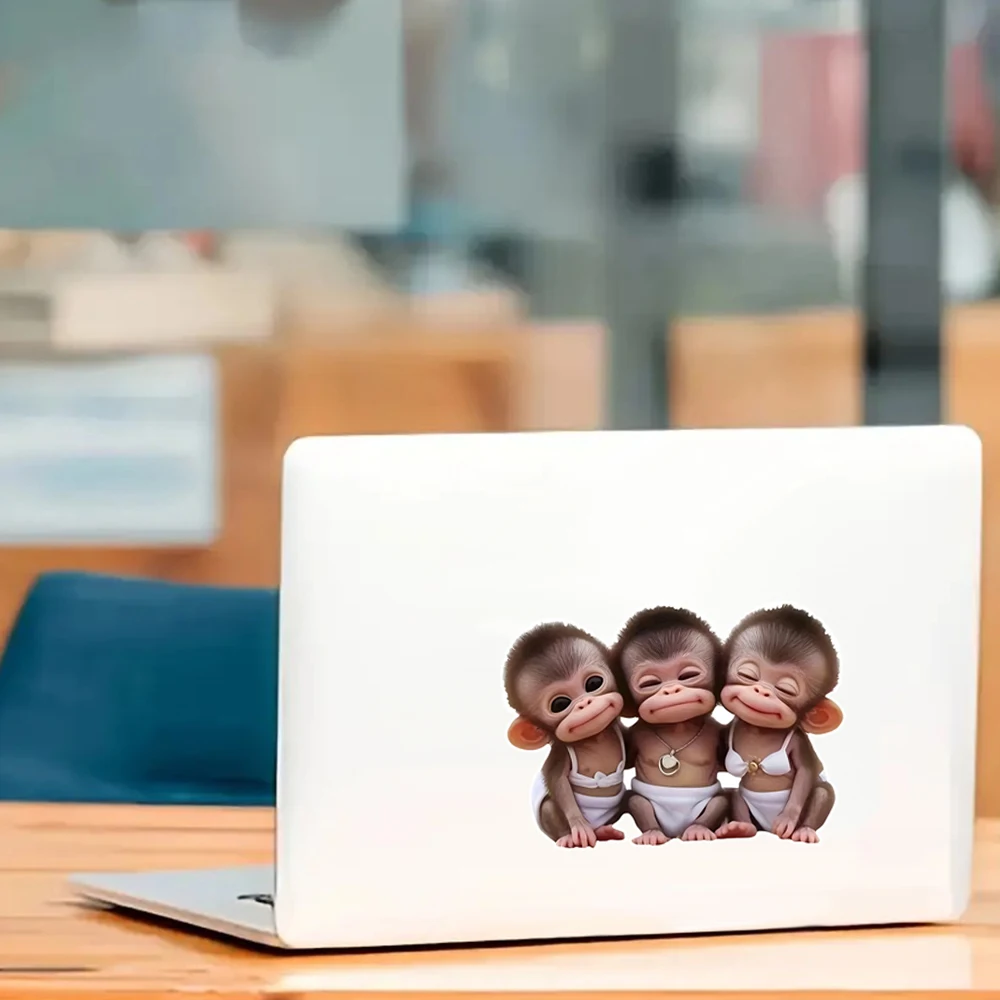 13x9.5 سنتيمتر لطيف الكرتون القرود ملصق حائط من الفينيل سيارة ملصق للسيارة ، الكمبيوتر المحمول ، شاحنة ، دراجة نارية ، نافذة ، الجدار ، شارات الأمتعة