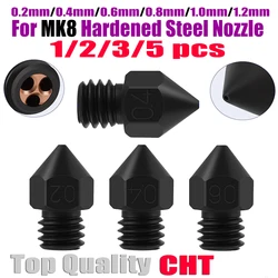 CHT MK8 Nozzle High Flow Clone cht Nozzle mk8 New Hardened Steel 0.2 0.4 0.6 0.8 1.0 1.2mm Nozzles 3D Printer 1.75mm Filament