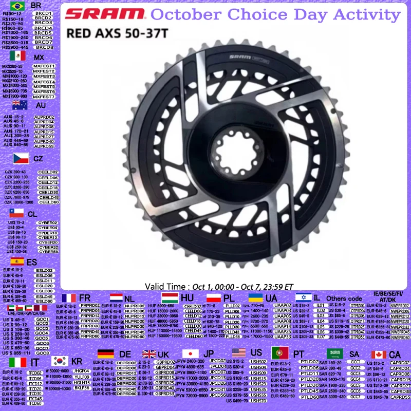 SRAM RED AXS チェーンリング 50/37T 12速用（現行） SRAM RED AXS 50-37T Chainring 8Bolt Direct Mount 2x12Speed 8 Holes