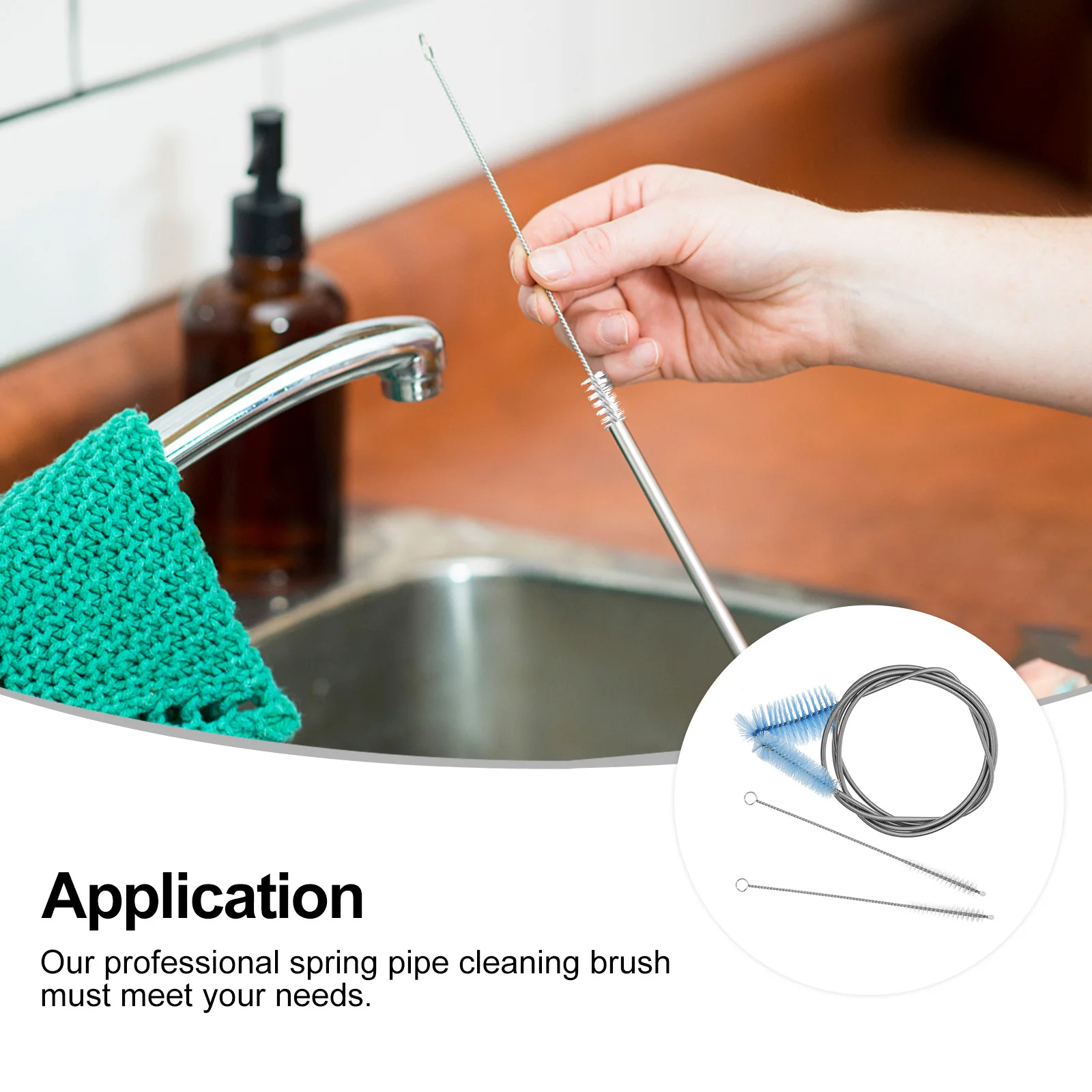 

3Pcs Stainless Steel Tube Cleaning Brush Set Flexible Straw Cleaner for Bottle Aquarium Drain Line Pet Fountain Cleaning Tool