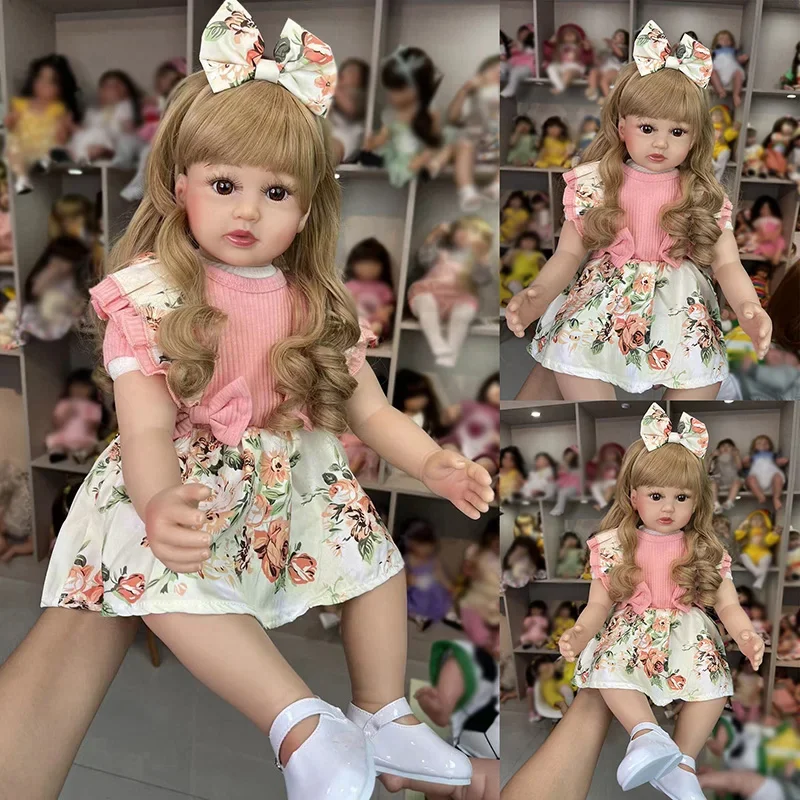 

24 Inch about 60 cm Reborn Dolls Cloth Body Realistic Pink Clothes Girl Baby Doll For Sale Doll Kid Birthday Xmas Gifts