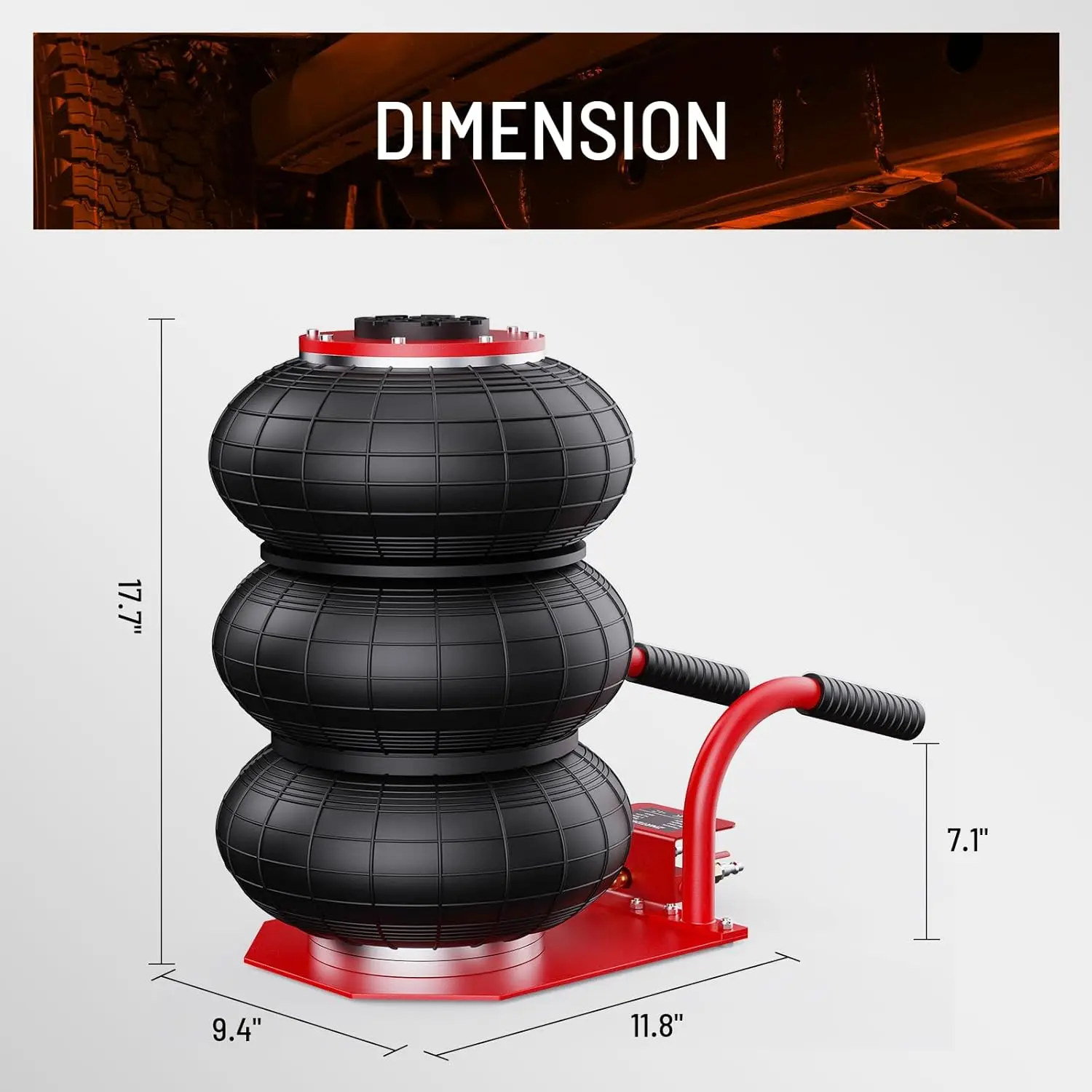 High Quality 3-Bag Portable Steel Car Jack 3 Ton Air Jack with Quick Lifting Tool Pneumatic Jack From Factory