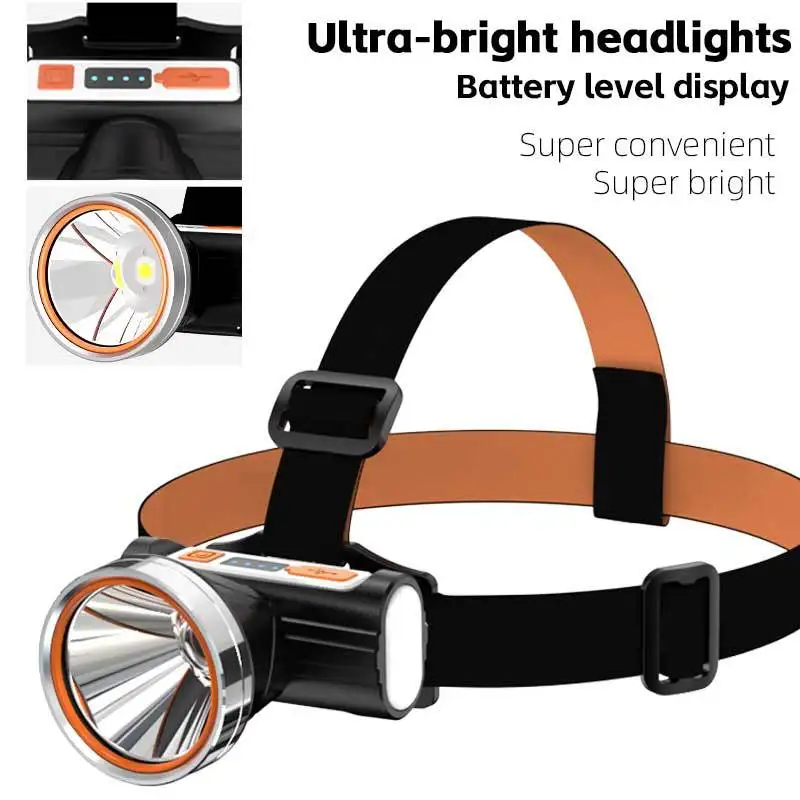 

HOTOPLEDS New Outdoor Night Fishing Light Portable Hiking Work Light Rechargeable Head Mounted Lighting LED Mini Small Headlight