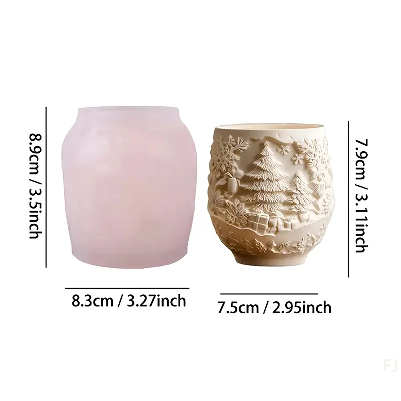 [YU] Grote kerst siliconen mal, geschikt voor het maken van bloempotten, kaarsen, opbergdozen - niet-plakkerige zachte herbruikbare doe-het-zelf mal