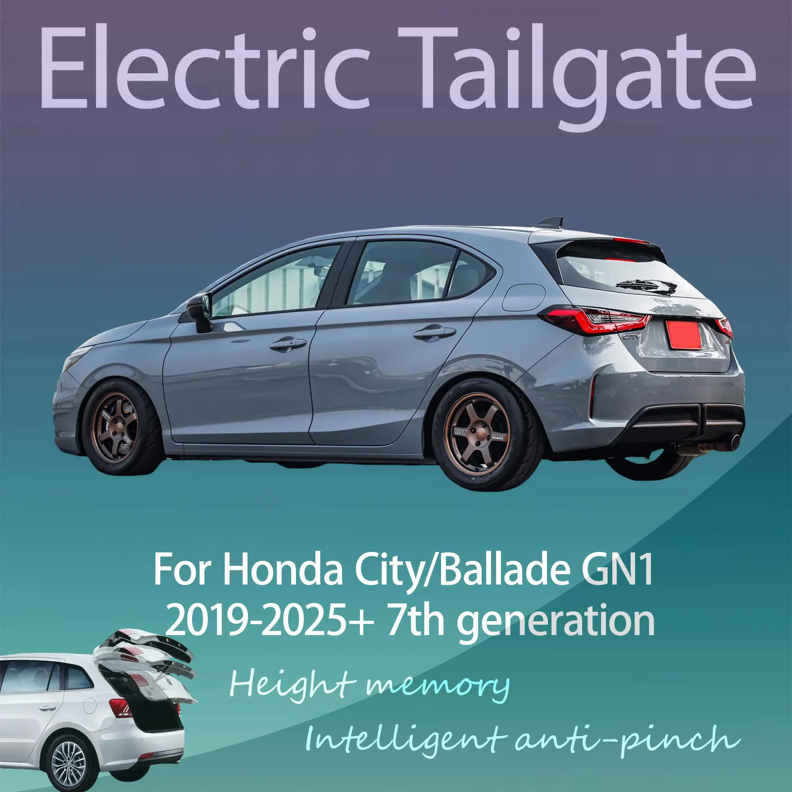 For Honda City/Ballade GN1 2019-2025+ Electric Tailgate Hands Free Operation Dual Rod Electric Trunk Suction Smart Control
