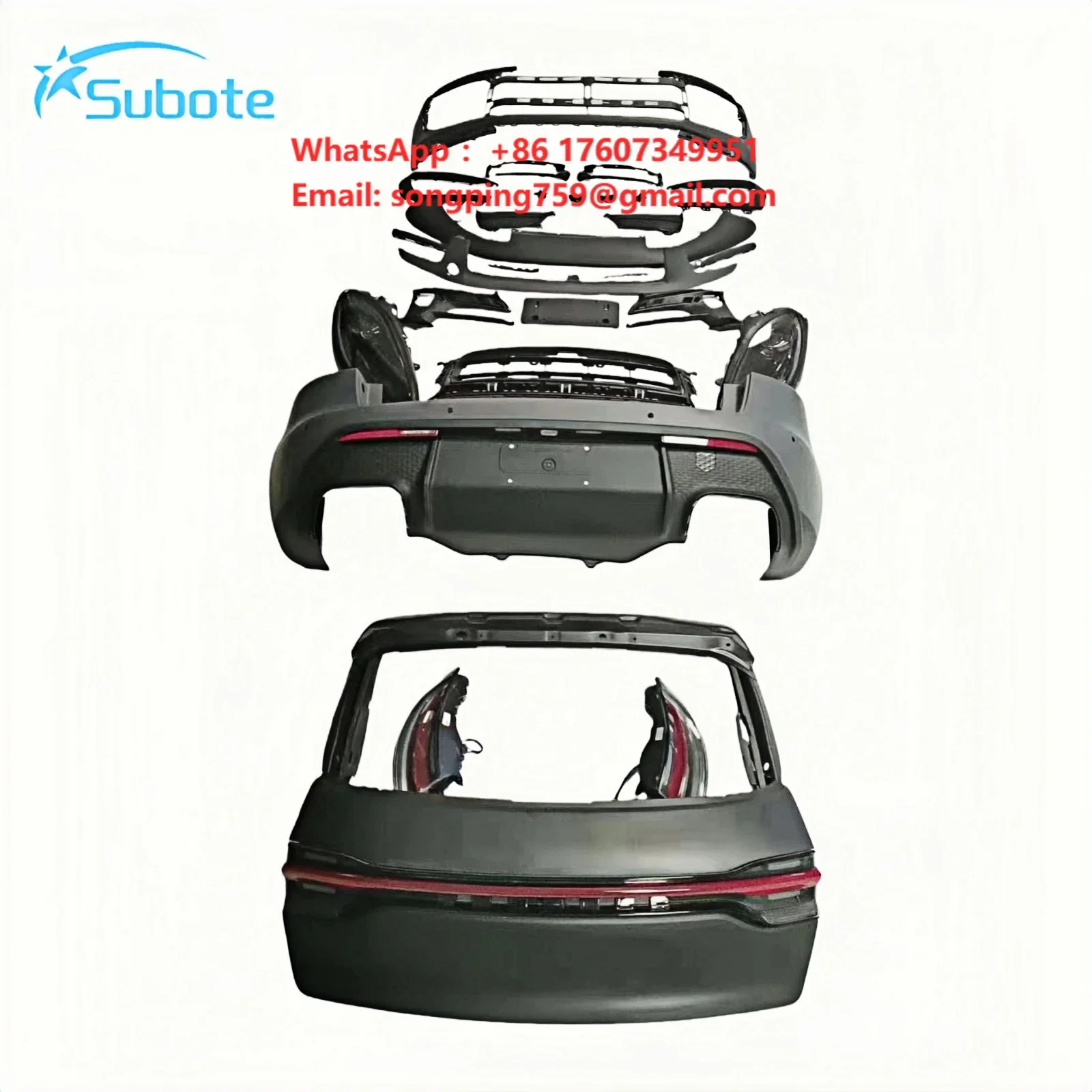 2014-2018 Car Modification 95B Upgrade  Front Bumper Rear Bumper Taillights LED Headlights Car Bodykit for Macan