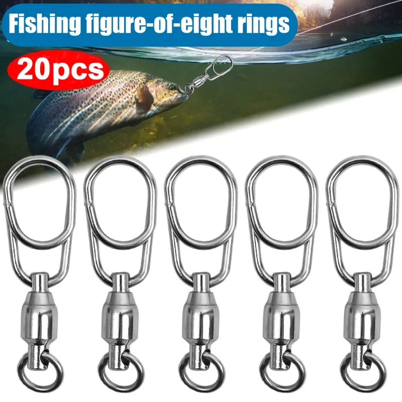 5/10/20pack Ball Bearing Swivel Solid Rings Stainles Steel Fishing Connector Freshwater Saltwater Fishing for Trolling Bait Lure