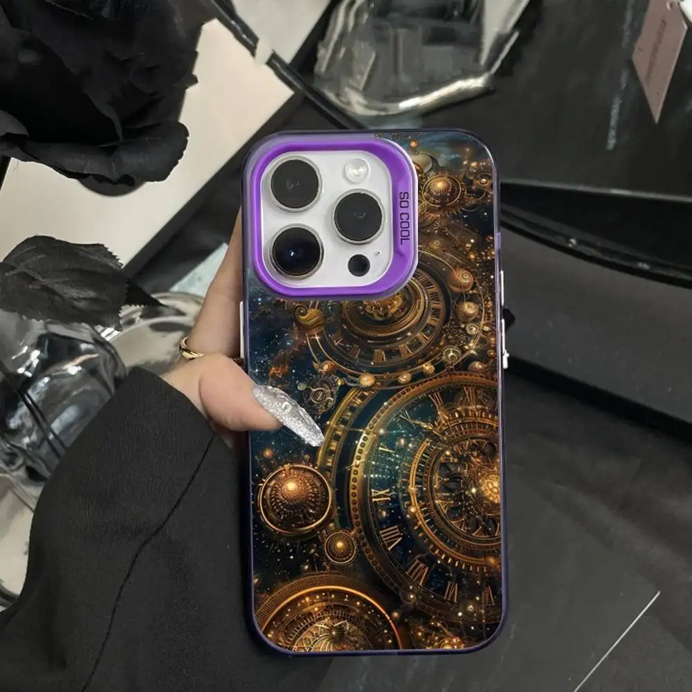 حافظة هاتف فنية من اثني عشر كوكبة لهاتف آيفون 16,15,14,17,13,12,11,XS,Mini,Pro,SE,MAX غطاء سيليكون أرجواني غير لامع