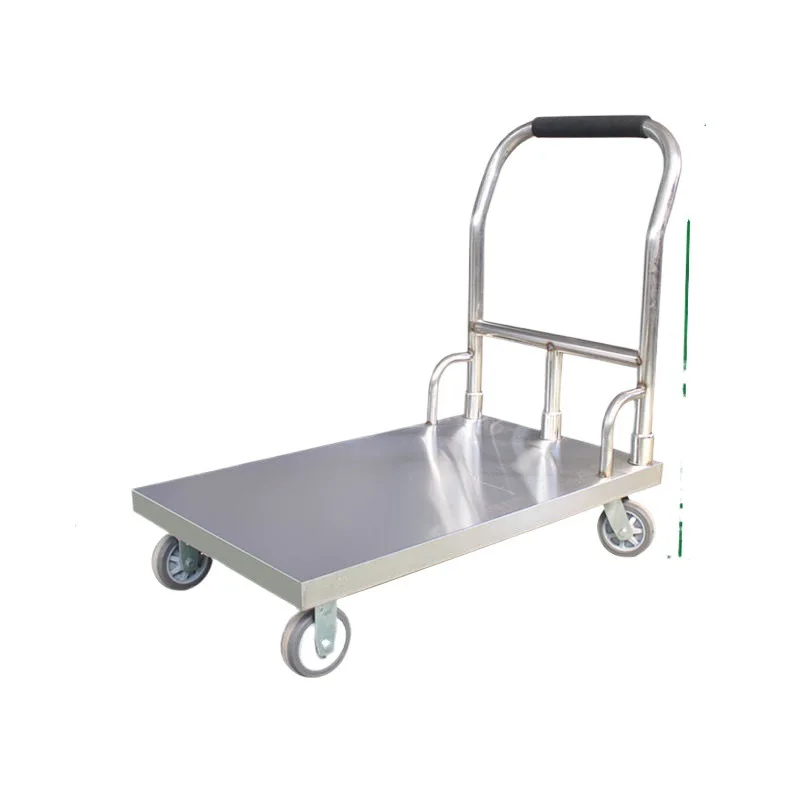 304 thickened flatbed truck truck folding trolley pulling goods silent pulling trailer four-wheel truck trolley