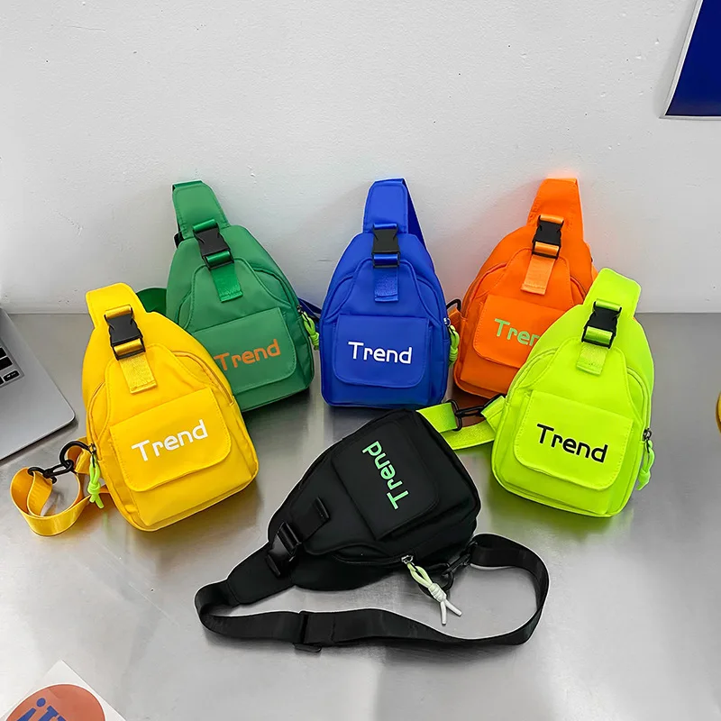 Borsa a tracolla per bambini lettera Zipper ragazzi e ragazze Mini borsa a tracolla nuova borsa per studenti leggera tendenza da viaggio per il tempo libero All-match