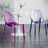 Transparent Plastic Dining Chair for Kitchen Acrylic Makeup Chair for Bedroom Designer Crystal Dining Room Chairs Home Furniture