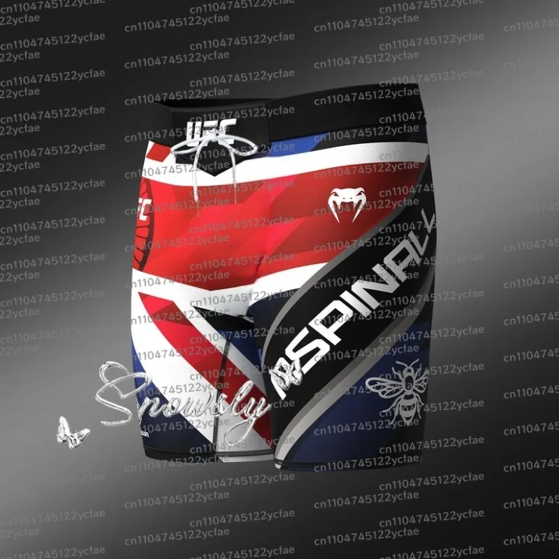 

2026 UFC Unrivaled Blue Tom Aspinall Fight Short Boxing Short MMA #321 Men Women Oversized Breathable Quick Drying Sports Shorts