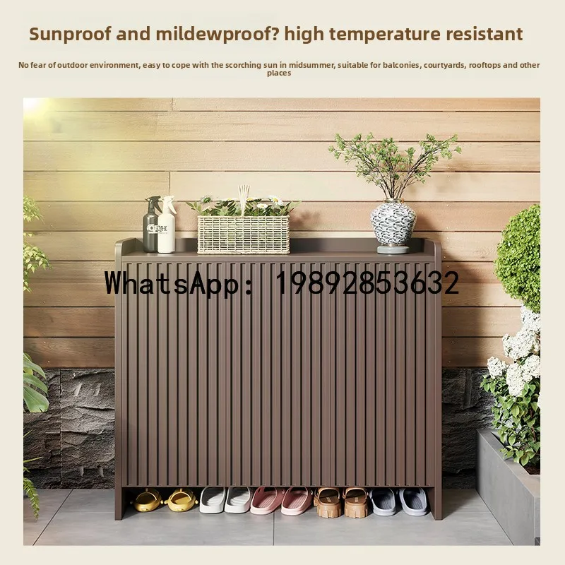 YFY Aluminum Alloy Doorway Balcony Shoe Cabinet Home Entry  Sunproof Integrated Wall-Mounted Large Capacity Storage Cabinet