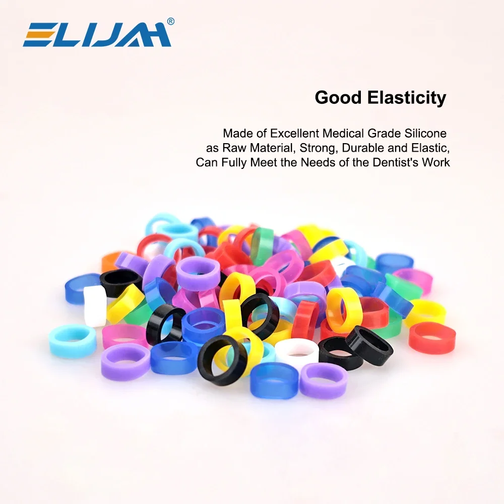 ELIJAH 100Pcs/Box Dental Large Size Color Code Ring Silicone Identification Circle Orthodontic Instrument Dentistry Material